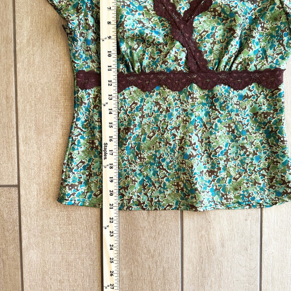 VTG Y2K In Studio Babydoll Top MP Satin/Lace Forest Fairy Grunge Goblincore Boho - Picture 5 of 5